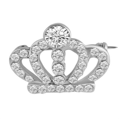 Fashion unisex high quality exquisite crown alloy diamond brooch