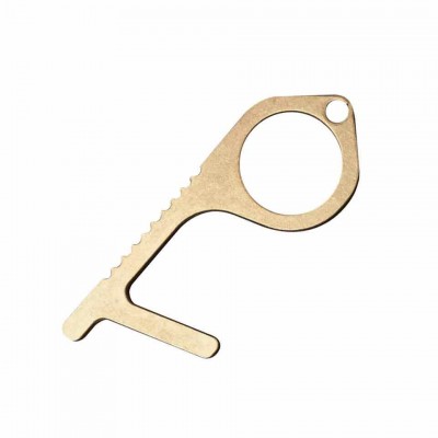 Wholesale Special Design Key Sterilization Tool Door Opener No Touch Zinc Alloy Edc Brass Keychain For Decoration